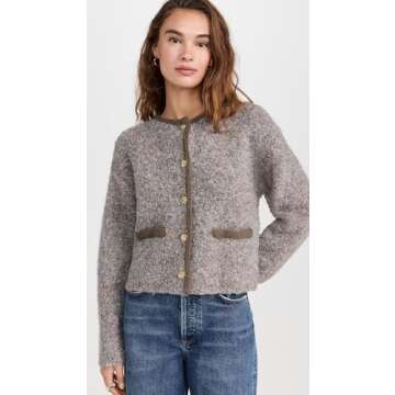 Chic & Cozy Line & Dot Women's Mayfair Sweater in Grey Multi