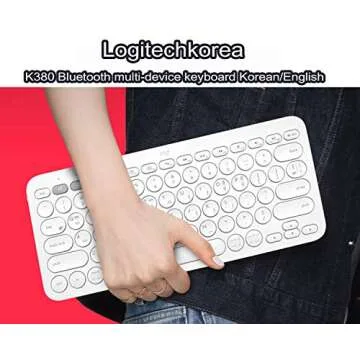 K380 Bluetooth Multi-Device Keyboard Korean/English, For Multi-OS Windows, Mac, iOS, Android, Chrome...