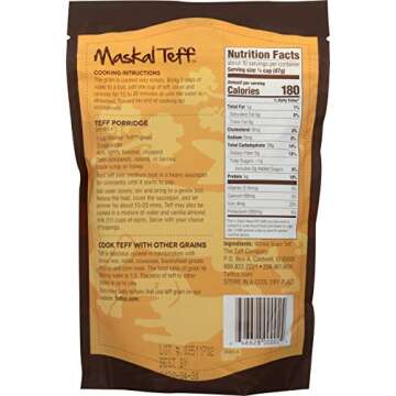 Maskal Teff Brown Teff Grain, 16 Ounce (6 pack) - Nutritious, Versatile, and Gluten-Free