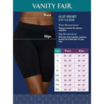 Vanity Fair womens Lightweight Smoothing Seamless Slip Short (S-3xl) Shapewear Briefs, Seamless Waistband - White, 3X-Large US