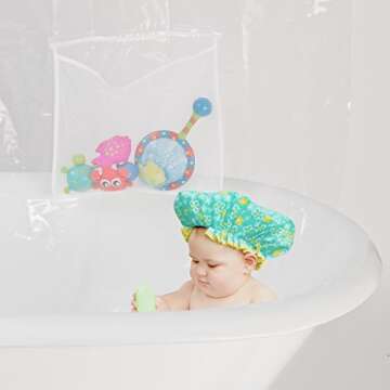 Zenna Home Clear Shower Curtain Liner with 9 Mesh Storage Pockets, Waterproof PEVA, 70" x 72" Inches, Transparent Shower Liner for Bathtubs with Rustproof Grommets, Premium Bathroom Shower Organizer