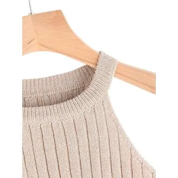 Shop SweatyRocks Women's Ribbed Halter Neck Tank Top