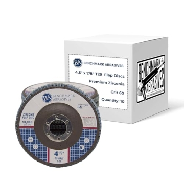 Benchmark Abrasives 4.5" x 7/8" Premium Zirconia Type 29 Flap Discs 4 1/2 for Angle Grinder, Sanding...