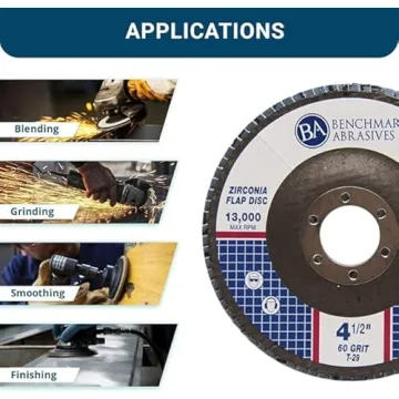 Benchmark Abrasives 4.5" Premium Zirconia Flap Discs 60 Grit
