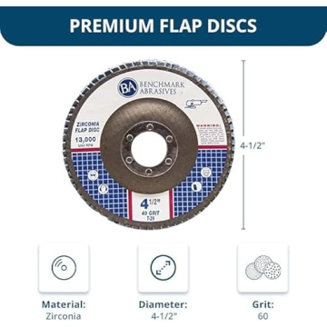 Benchmark Abrasives 4.5" Premium Zirconia Flap Discs 60 Grit