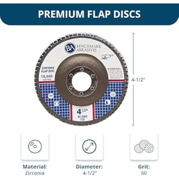 Benchmark Abrasives 4.5" Premium Zirconia Flap Discs 60 Grit