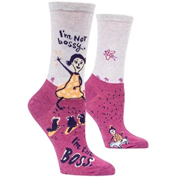Blue Q Women's Funny Conversation Starter Crew Socks - I'm Not Bossy, I'm the Boss