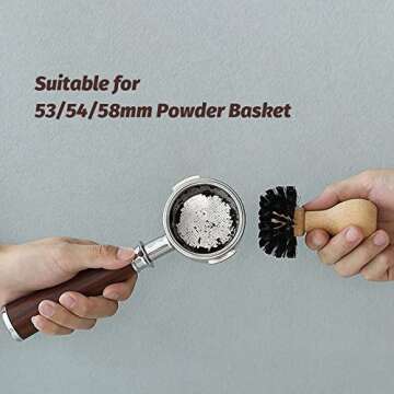MHW-3BOMBER Coffee Portafilter Cleaning Brush Espresso Machine Portafilter Brush Speacial for 58mm P...