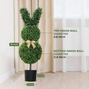 IVYYUUOH 3ft Rabbit Topiary Trees Set of 2 for Outdoor Decor
