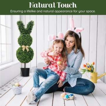 IVYYUUOH 3ft Rabbit Topiary Trees Set of 2 for Outdoor Decor