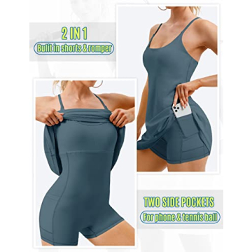 Stylish Women's Tennis Dress with Built-in Bra & Shorts