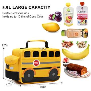 Bluboon Insulated Lunch Box for Kids Boys Girls School Lunch Bags Reusable Cooler Thermal Meal Tote ...