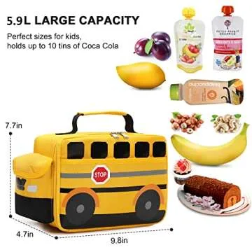3D School Bus Lunch Bag - Perfect Insulated Option for Kids