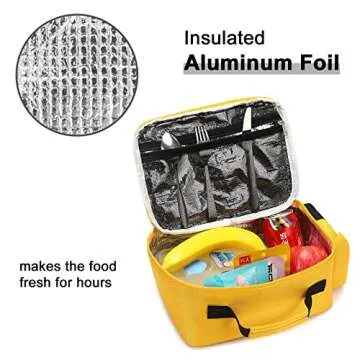 Bluboon Insulated Lunch Box Fun School Bus Design