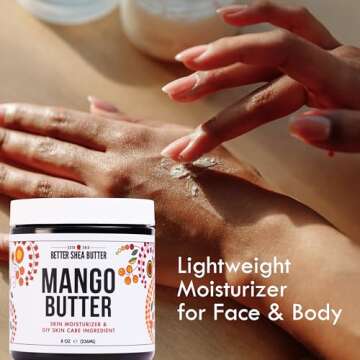 Raw Mango Butter - 100% Pure Mango Seed Butter - Natural Moisturizer for Skin and Hair - Use with Sh...
