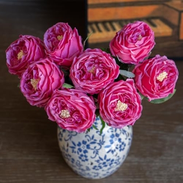DUYONE Accurately Crafted Real Touch Artificial Roses & Peonies for Effortless Home Decoration