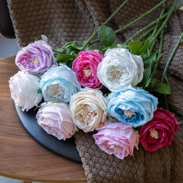 DUYONE Real Touch Fake Flowers for Home Decor