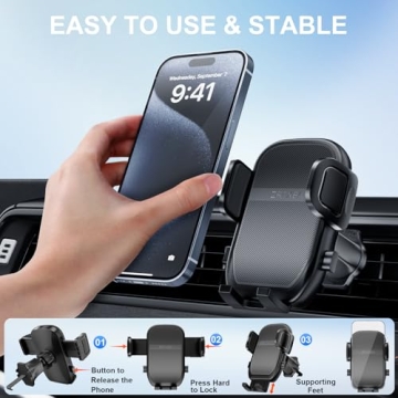 360° Rotation Car Phone Holder with Metal Hook