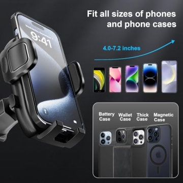 360° Rotation Car Phone Holder with Metal Hook
