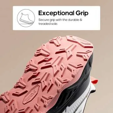 NORTIV 8 Womens Lightweight Hiking Shoes Quick Laces Outdoors Sneakers, Grey Pink - 7 (SNHS239W)