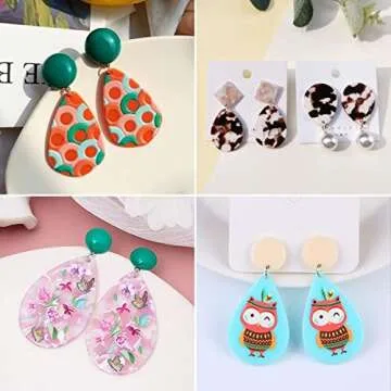 PEVOGON 4 Pcs Tear Drop Shape Resin Earring Molds Mirrored Silicone Molds for Resin Crafts Jewelry Making DIY Fashion Earrings Pendant (Small and Medium)