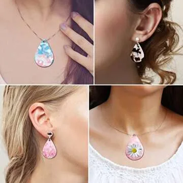 PEVOGON 4 Pcs Tear Drop Shape Resin Earring Molds Mirrored Silicone Molds for Resin Crafts Jewelry Making DIY Fashion Earrings Pendant (Small and Medium)