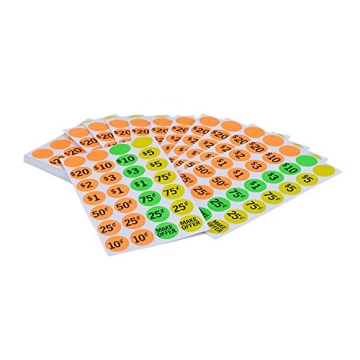 Brothersbox Garage Sale Stickers 1400pcs Neon Pricing Labels