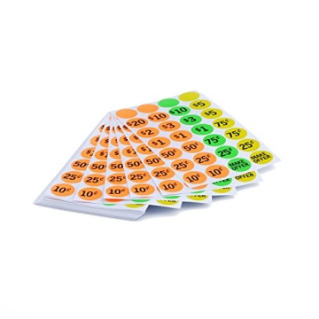 Brothersbox Garage Sale Stickers 1400pcs Neon Pricing Labels