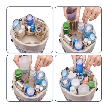 Large Waterproof Makeup Bag with Drawstring Closure for Travel