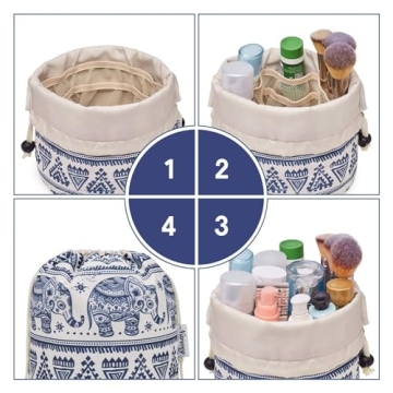 Large Waterproof Makeup Bag with Drawstring Closure for Travel