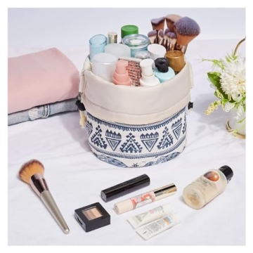 Large Waterproof Makeup Bag with Drawstring Closure for Travel