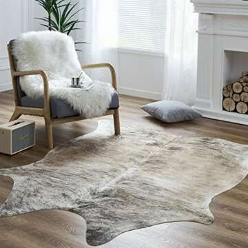 Jinchan Cowhide Area Rug 5x7 - Chic Home Decor