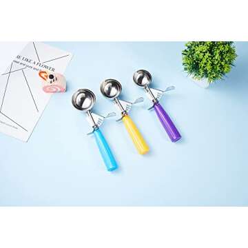 HOMURE H Portion Scoop Set, 3 PCS Cookie Scoops, Ice Cream Scoop, Dishers Scoops, Cupcake Scoop - #16 (2.7 oz), #20 (2 oz), #30 (1.25 oz)