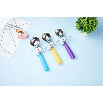 HOMURE H Portion Scoop Set, 3 PCS Cookie Scoops, Ice Cream Scoop, Dishers Scoops, Cupcake Scoop - #16 (2.7 oz), #20 (2 oz), #30 (1.25 oz)