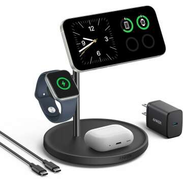 Anker MagSafe-Compatible 3 in 1 Wireless Charging Station for Apple Devices