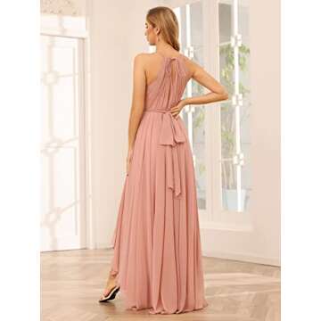 Stunning Mustard Yellow Halter Bridesmaid Dress for 2025