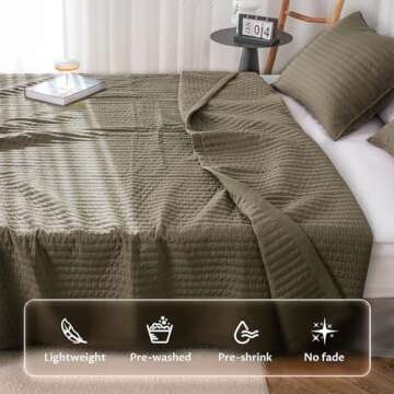 KASENTEX Brown King Quilt Set - Lightweight & Cozy