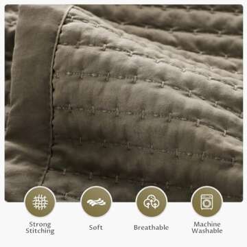 KASENTEX Brown King Quilt Set - Lightweight & Cozy