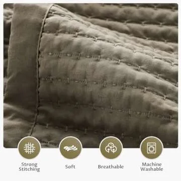 KASENTEX Brown King Quilt Set - Lightweight & Cozy
