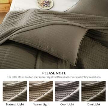 KASENTEX Brown King Quilt Set - Lightweight & Cozy