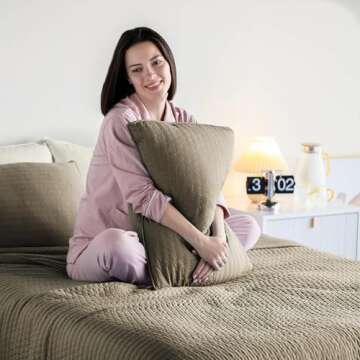 KASENTEX Brown King Quilt Set - Lightweight & Cozy