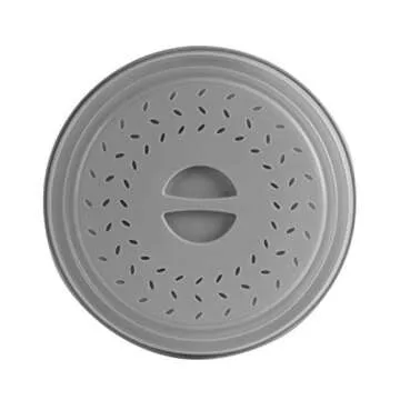 Handy Gourmet Collapsible Splatter Shield – Ventilated Microwave Cover, Gray
