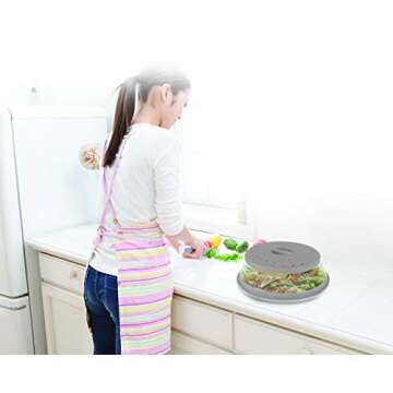 Handy Gourmet Collapsible Splatter Shield – Ventilated Microwave Cover, Gray