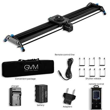 GVM Motorized Camera Slider Aluminum Alloy Slider Time Lapse Video Shot Camera Dolly Slider with Controller for DSLR Camera DV Video Camcorder Film Photography, Load up to 44 lbs