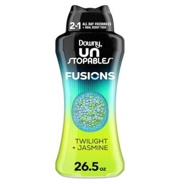 Downy Unstopables Fusions Scent Booster Beads - Twilight & Jasmine, 26.5 oz, 2-in-1 All Day Freshnes...