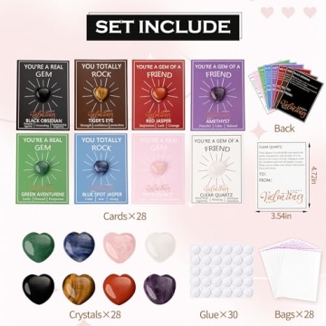 Heart-Shaped Crystal Rocks Set for Kids' Valentine's Day