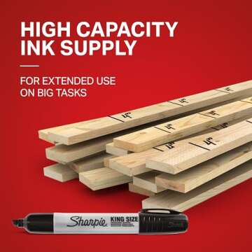 Sharpie King Size Permanent Marker Set, Chisel Tip Markers, Thick Poster Markers, Heavy Duty Markers For Work & Industrial Use, 12 Count