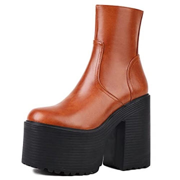 Stylish AMINUGAL Women’s Platform Chunky Heel Boots