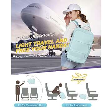 UPPACK Travel Backpack For Women Men Travel Bag Watreproof Hiking Backpack College Laptop Backpack f...