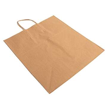 AmerCareRoyal Case of 200 Recyclable Kraft Paper Bags with Twisted Handles - Eco-Friendly Brown Grocery Bags - Durable & Recyclable Packaging, Shopping Bags, Brown Bags with Handles - 14"x10"x15.75"